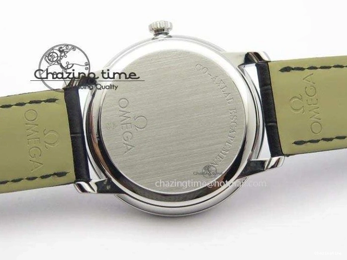 0103 De Ville MK 1:1 Best Edition SS Black Dial On Black Leather Asian Seagull T1701 (Sec@6) Unisex 8243